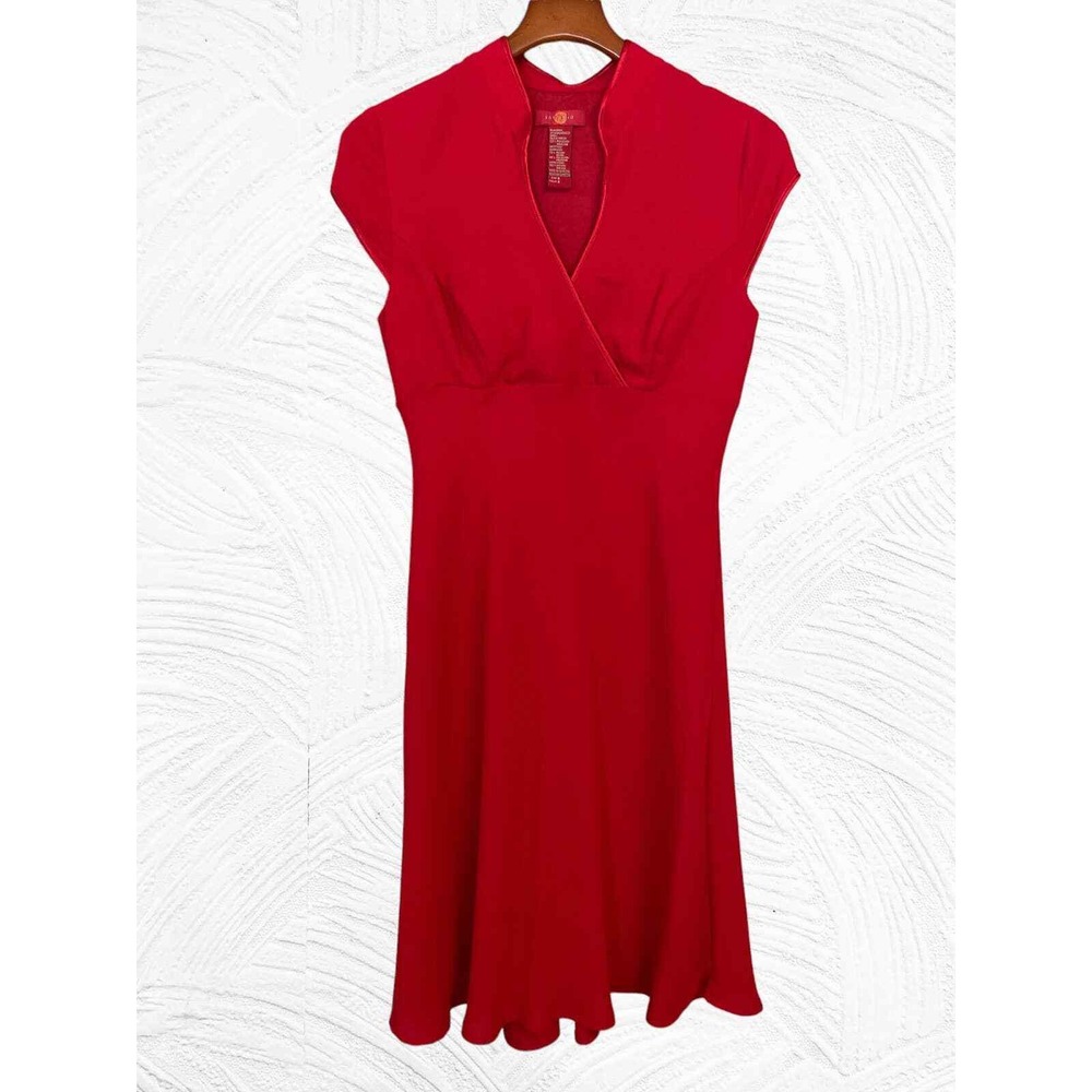 Sangria Red Sexy Dress, Size 8, Satin detail, Slight Flowy Flare Hem